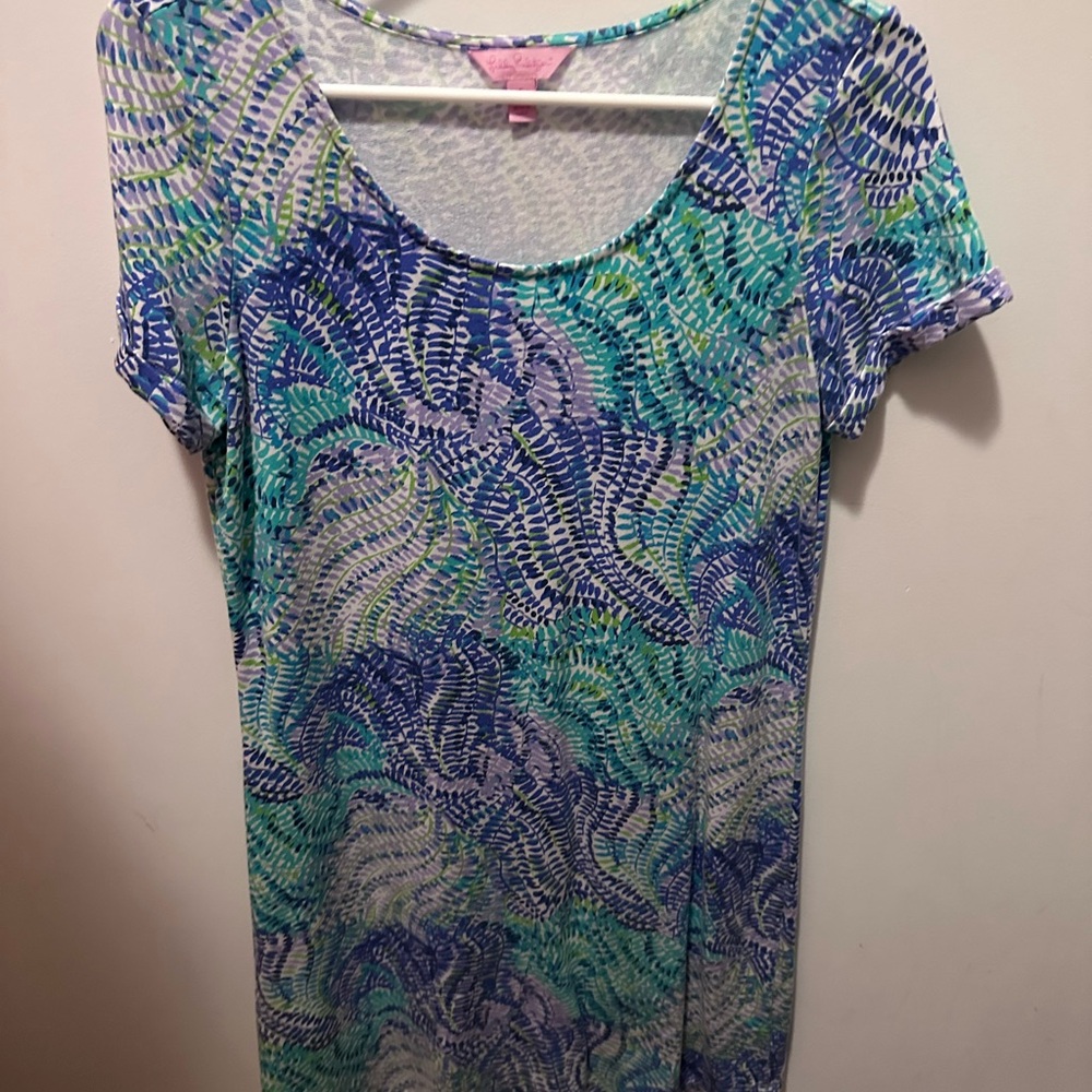 Lilly Pulitzer Blue and Green Patterned Dress